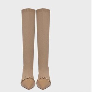 Elegant Tan Lace Up Boots